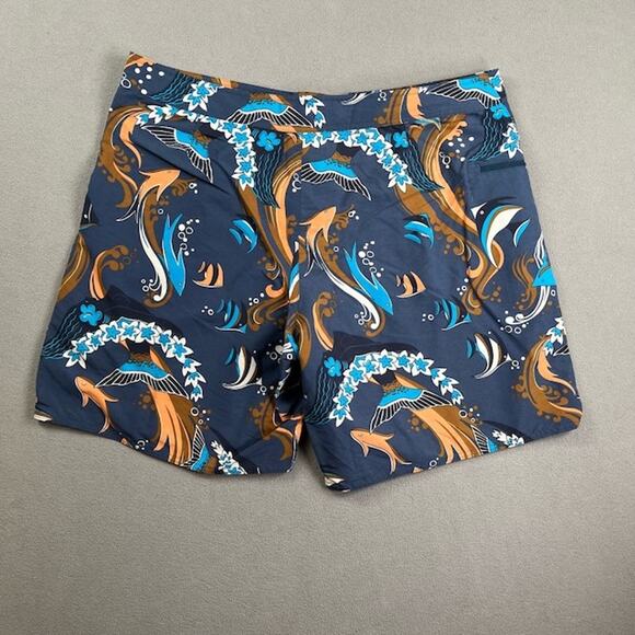 Patagonia Shorts Mens 38 Blue Minimalist Wavefarer Boardshorts Swimming Beach - Picture 2 of 12